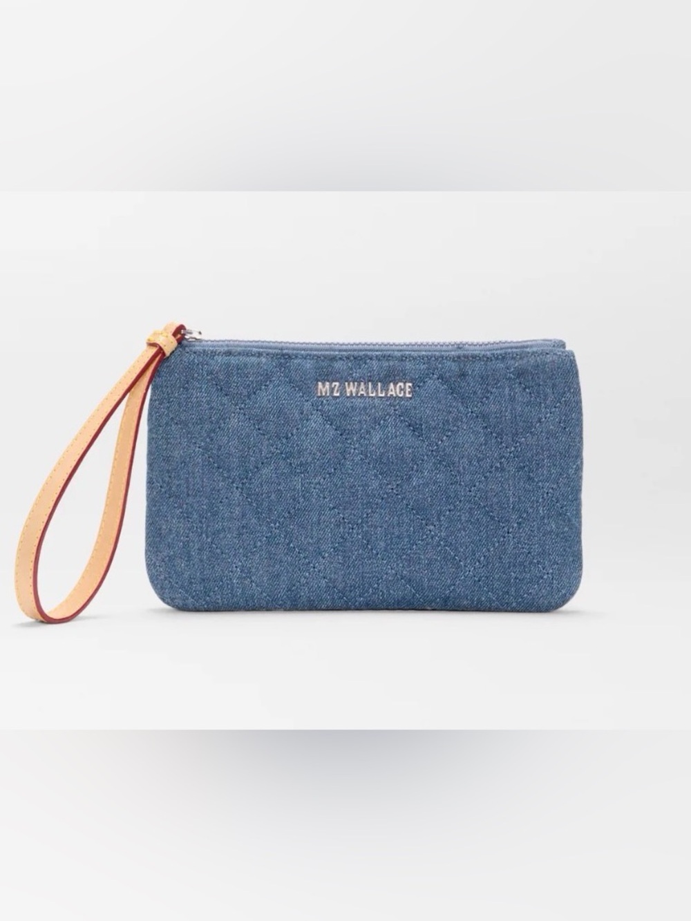 MZ Wallace True Blue Denim Flat Metro Wristlet